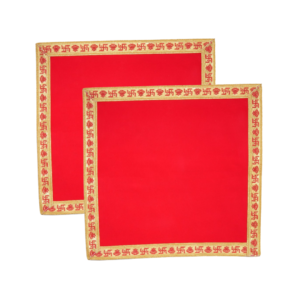 Red Velvet Pooja Aasan Cloth (Set of 2)