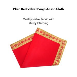 Red Velvet Pooja Aasan Cloth (Set of 2)